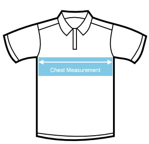 Male Polo Shirt SIze Chart - Sublimated