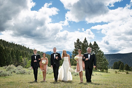 Pink and Black Bridal Party