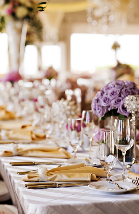 Gold and Purple Wedding Reception