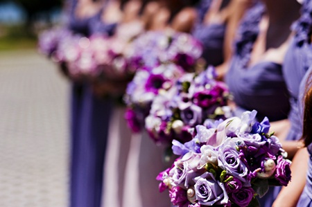 Purple Rose Bridesmaids Bouquets
