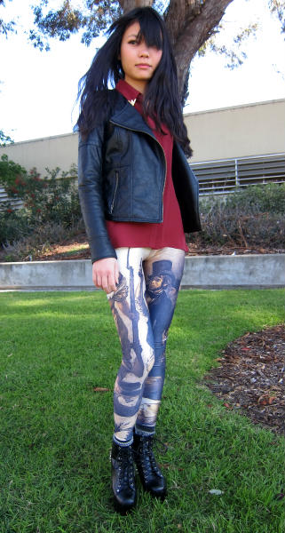 French Revolution leggings and Jeffrey Campbell spiked boots